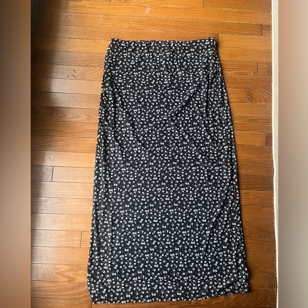 No Boundaries Black and White Floral Maxi Skirt